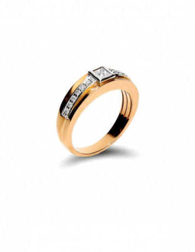 Anillo Oro Rosa Y Diamantes