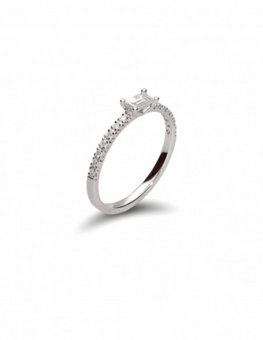 Anillo Oro Blanco Y Diamantes