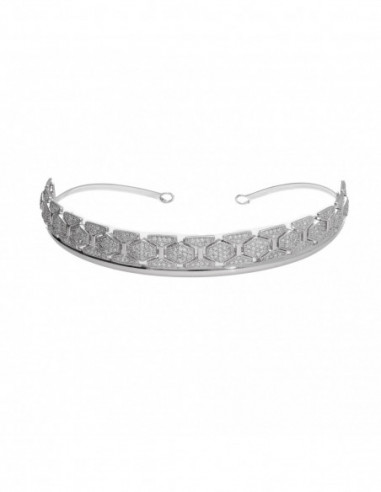 Diadema Novia Plata Y Circonitas Clásica