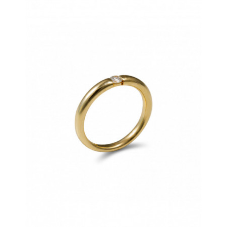 Anillo-Solitario Oro Amarillo Y Diamante. Género: Mujer. Material: Oro amarillo. Piedras: Diamantes