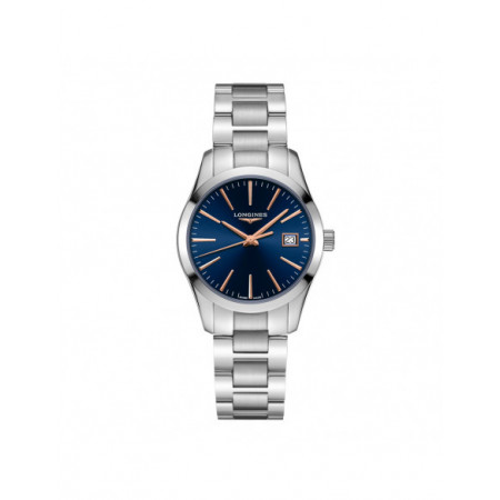 Reloj Longines Conquest Classic L2.386.4.92.6. Género: Mujer. Material: Acero. Tamaño: De 32mm a 38mm. Correa: Acero. Color esfera: Azul. Estilo: Clásico,Cocktail. Movimiento: Cuarzo. Características técnicas: Calendario,Hora y segundero