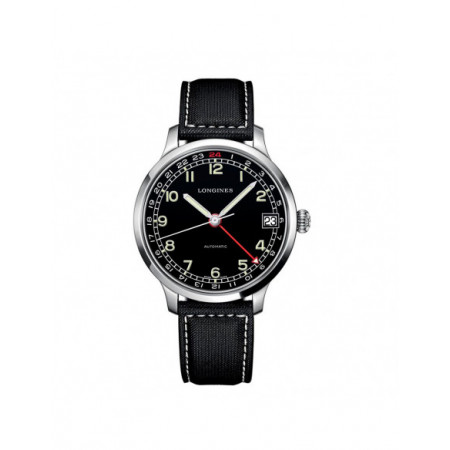 Reloj Longines Heritage Military L2.789.4.53.0. Género: Hombre. Material: Acero. Tamaño: De 39mm a 42mm. Correa: Otros. Color esfera: Negro. Estilo: Casual. Movimiento: Automático. Características técnicas: Calendario,Hora y segundero,Reserva de marcha,Doble uso horario