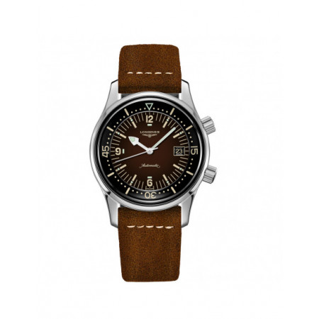 Reloj Longines Legend Diver L3.774.4.60.2. Género: Hombre. Material: Acero. Tamaño: De 39mm a 42mm. Correa: Piel. Color esfera: Azul. Estilo: Casual. Movimiento: Automático. Características técnicas: Calendario,Hora y segundero