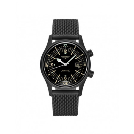 Reloj Longines Legend Diver L3.774.2.50.9. Género: Hombre. Material: Acero. Tamaño: De 39mm a 42mm. Correa: Caucho. Color esfera: Negro. Estilo: Casual,Deportivo. Movimiento: Automático. Características técnicas: Hora y segundero,Calendario