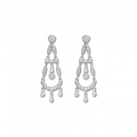 Pendientes Oro Blanco Y Diamantes. Género: Mujer. Material: Oro blanco. Piedras: Diamantes