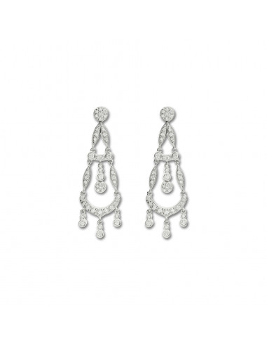 Pendientes Oro Blanco Y Diamantes