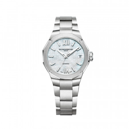 Reloj Baume Et Mercier Riviera M0A10676. Género: Mujer. Material: Acero. Tamaño: De 32mm a 38mm. Correa: Acero. Color esfera: Nácar. Estilo: Deportivo,Casual,Cocktail. Movimiento: Automático. Características técnicas: Reserva de marcha,Hora y segundero,Calendario