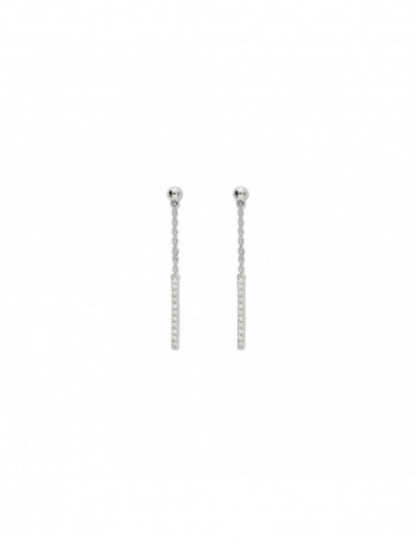 Pendientes Oro Blanco Y Diamantes