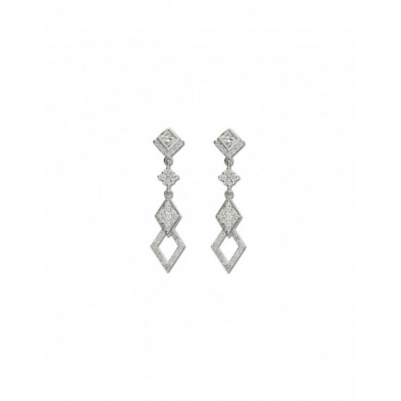 Pendientes Oro Blanco Y Diamantes. Género: Mujer. Material: Oro blanco. Piedras: Diamantes