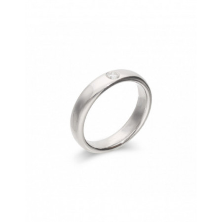 Anillo-Solitario Platino Y Diamante. Género: Mujer. Material: Platino. Piedras: Diamantes