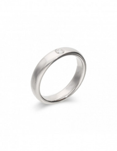 Anillo-Solitario Platino Y Diamante