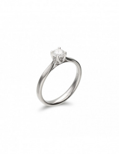 Anillo-Solitario Platino Y Diamante