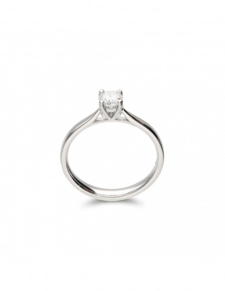 Anillo-Solitario Platino Y Diamante