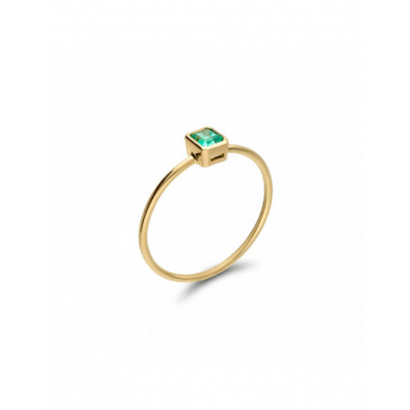Anillo Oro Amarillo Y Esmeralda. Género: Mujer. Material: Oro amarillo. Piedras: Esmeraldas