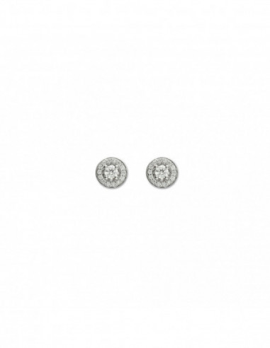 Pendientes Dormilonas Oro Blanco Y Diamantes