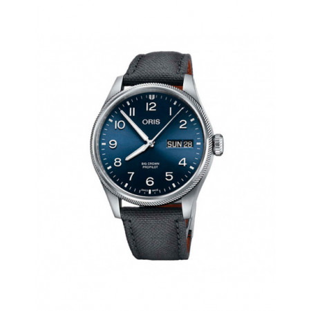 Reloj Oris Big Crown Propilot Big Date 01 751 7761 4065-07 3 20 05LC. Género: Hombre. Material: Acero. Tamaño: De 39mm a 42mm. Correa: Textil. Color esfera: Azul. Estilo: Casual. Movimiento: Automático. Características técnicas: Hora y segundero,Calendario,Reserva de marcha