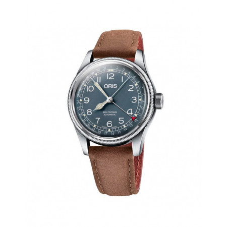 Reloj Oris Big Crown Pointer Date 01 754 7741 4065-07 5 20 63. Género: Hombre. Material: Acero. Tamaño: De 39mm a 42mm. Correa: Piel. Color esfera: Azul. Estilo: Casual. Movimiento: Automático. Características técnicas: Hora y segundero,Calendario,Reserva de marcha