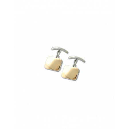 Gemelos Plata-Oro Amarillo. Género: Hombre. Material: Oro amarillo,Plata. Piedras: Sin gemas