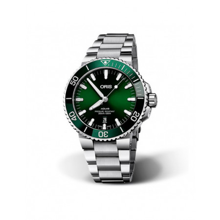 Reloj Oris Aquis Date 01 733 7766 4157-07 8 22 05PEB. Género: Hombre. Material: Cerámica,Acero. Tamaño: De 39mm a 42mm. Correa: Acero. Color esfera: Verde. Estilo: Deportivo,Casual. Movimiento: Automático. Características técnicas: Hora y segundero,Calendario,Reserva de marcha